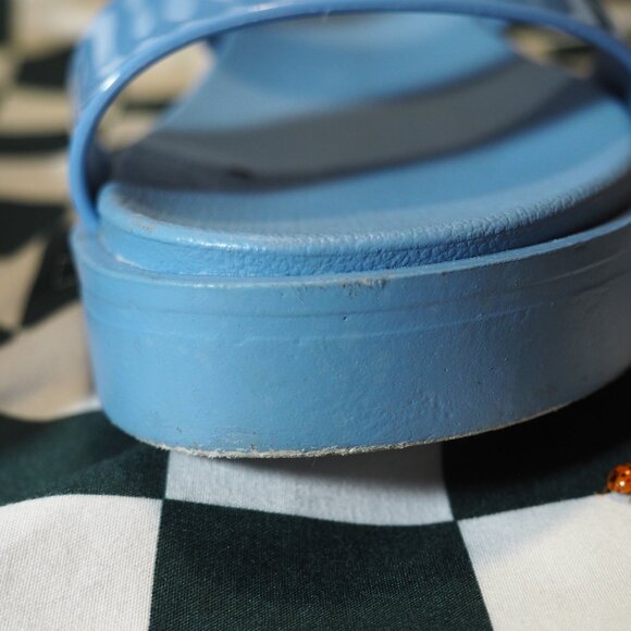 ASOS Blue Jelly Sandals Womens Size 10 Buckle Strap Slingback, Chunky Platform - Picture 9 of 11